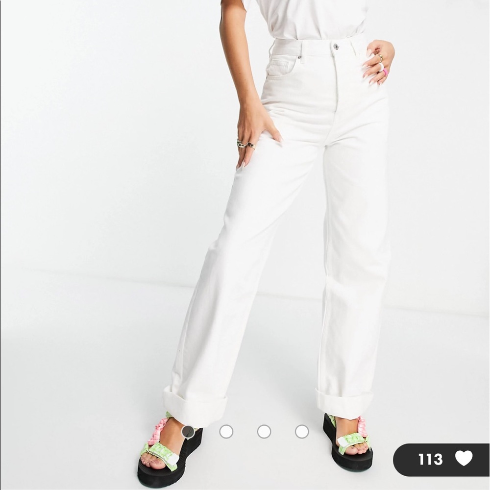 topshop baggy white mom jeans